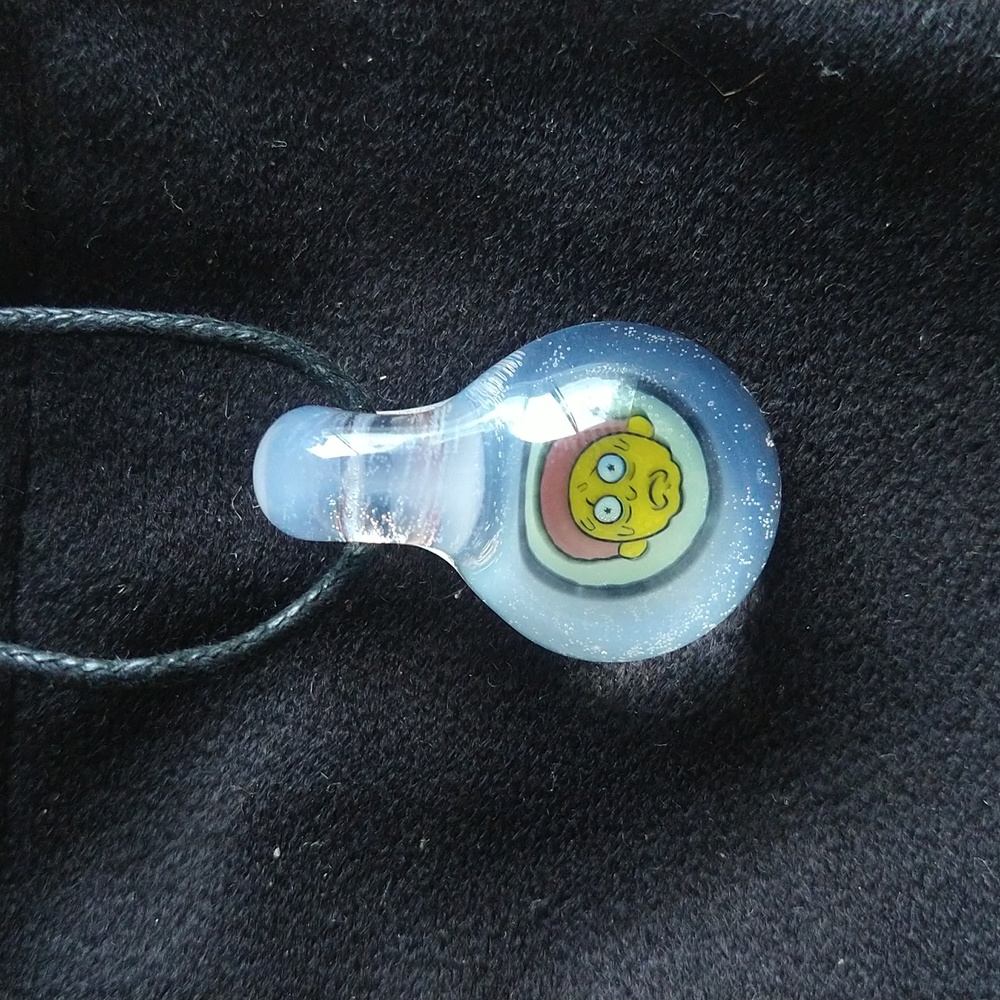 Rick and Morty glass bead pendant necklace